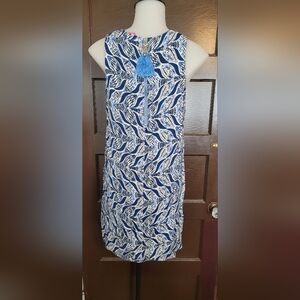 Blue and White Patterned Dress